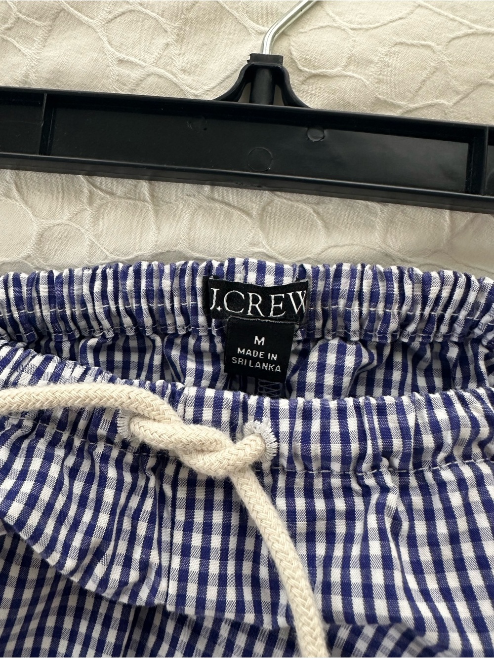 Cruise drawstring short in gingham cotton poplin Sz M - Picture 8 of 8